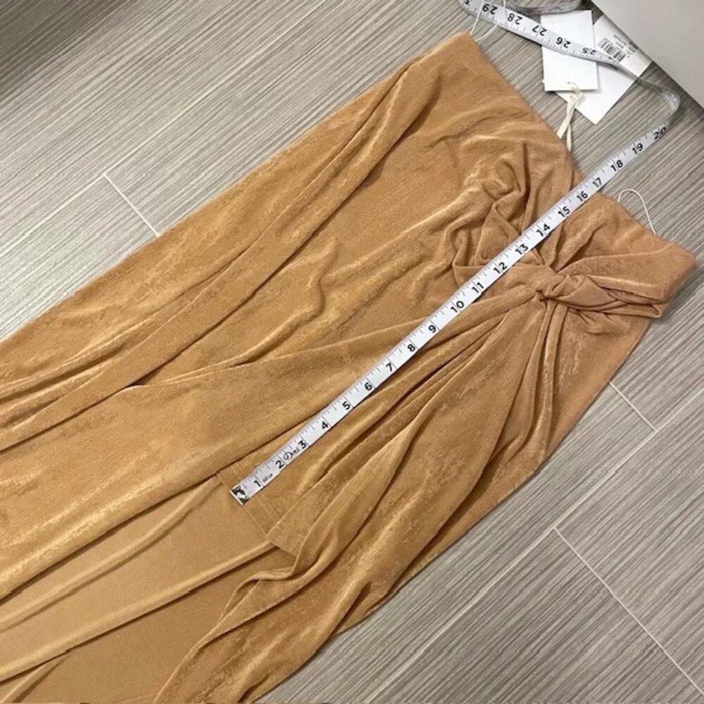 NWT Significant Other Ivy Mini Skirt Midi Overlay Sand Gold Tan US Size 6